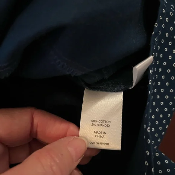 New York & Co Cobalt Blue Blouse with Small white dots. Size M - Picture 4 of 7